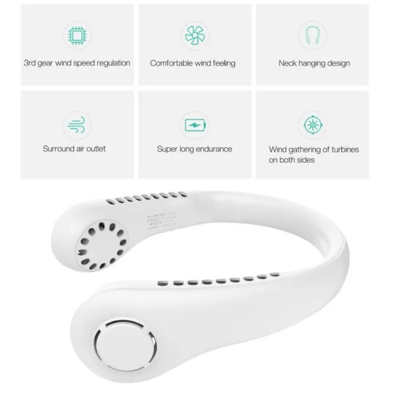 Portable Rechargeable Fan Bladeless Neck Fan
